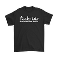 Black graphic tee with bold message against extremist groups; Stand Strong Never Back Down Graphic Tee style.