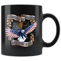 Guardian Of Freedom And The American Way Of Life Cup with eagle graphic, 11oz black ceramic mug with ORCA coating, dishwasher safe